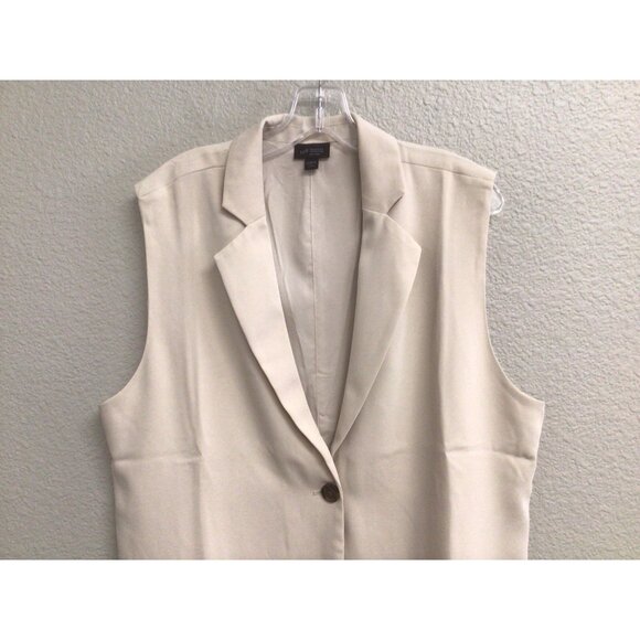 J.Jill Women’s Wearever Easy-Care Blazer Vest Beige Size Large Petite - Picture 4 of 9
